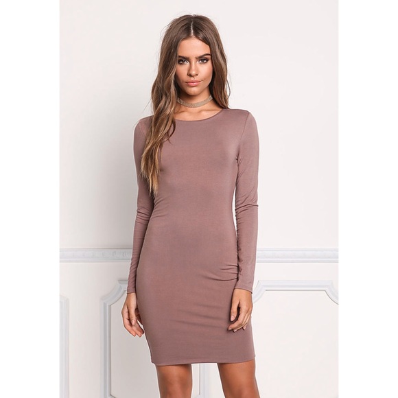 ♦️ LAST 2 Jersey Bodycon Long Sleeve Midi Dress - Picture 2 of 8